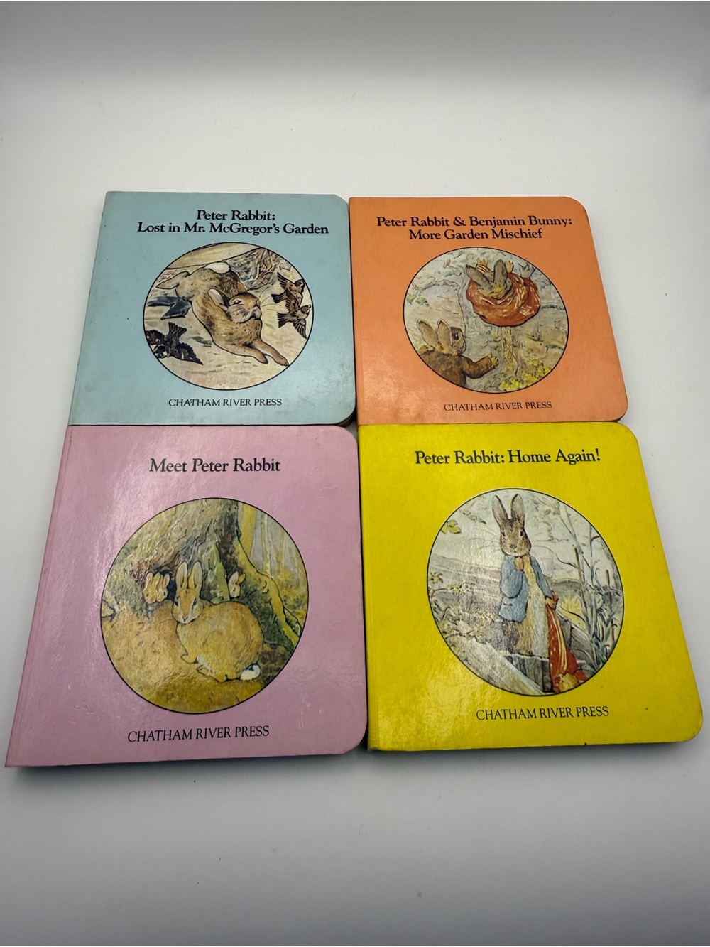 80s Peter Rabbit Board Book Lot Chatham River Press Rare Book Set